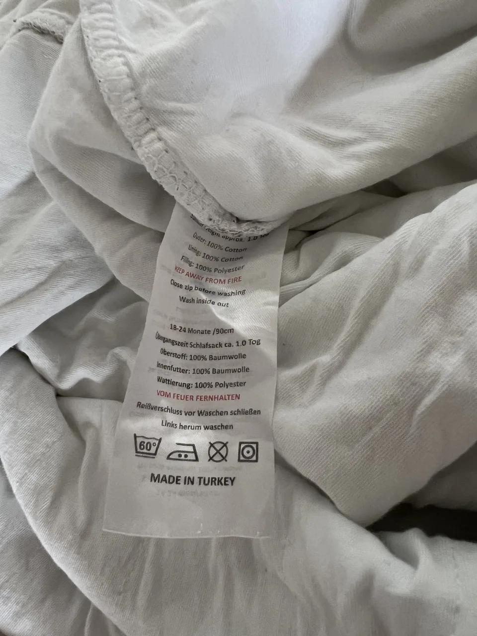 Schlummersack 1,0 TOG – 90 cm – Tiermotiv – mit Füßen – Bild 4