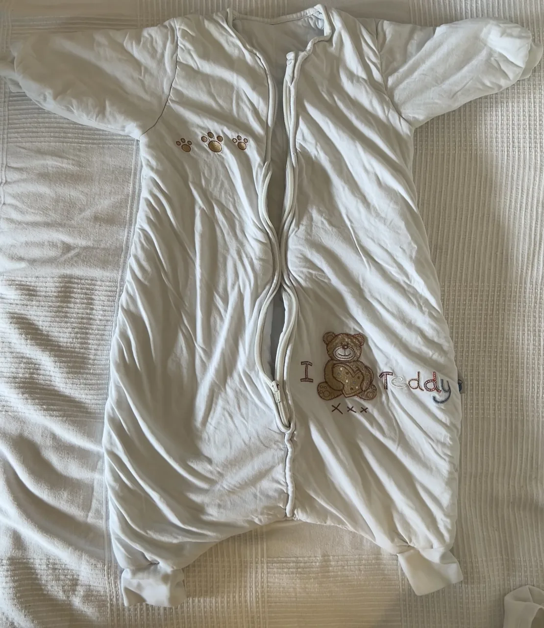 Schlummersack 3,5 TOG – 90 cm – Teddy – mit Füßen – Bild 1