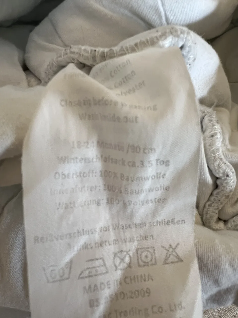 Schlummersack 3,5 TOG – 90 cm – Teddy – mit Füßen – Bild 5