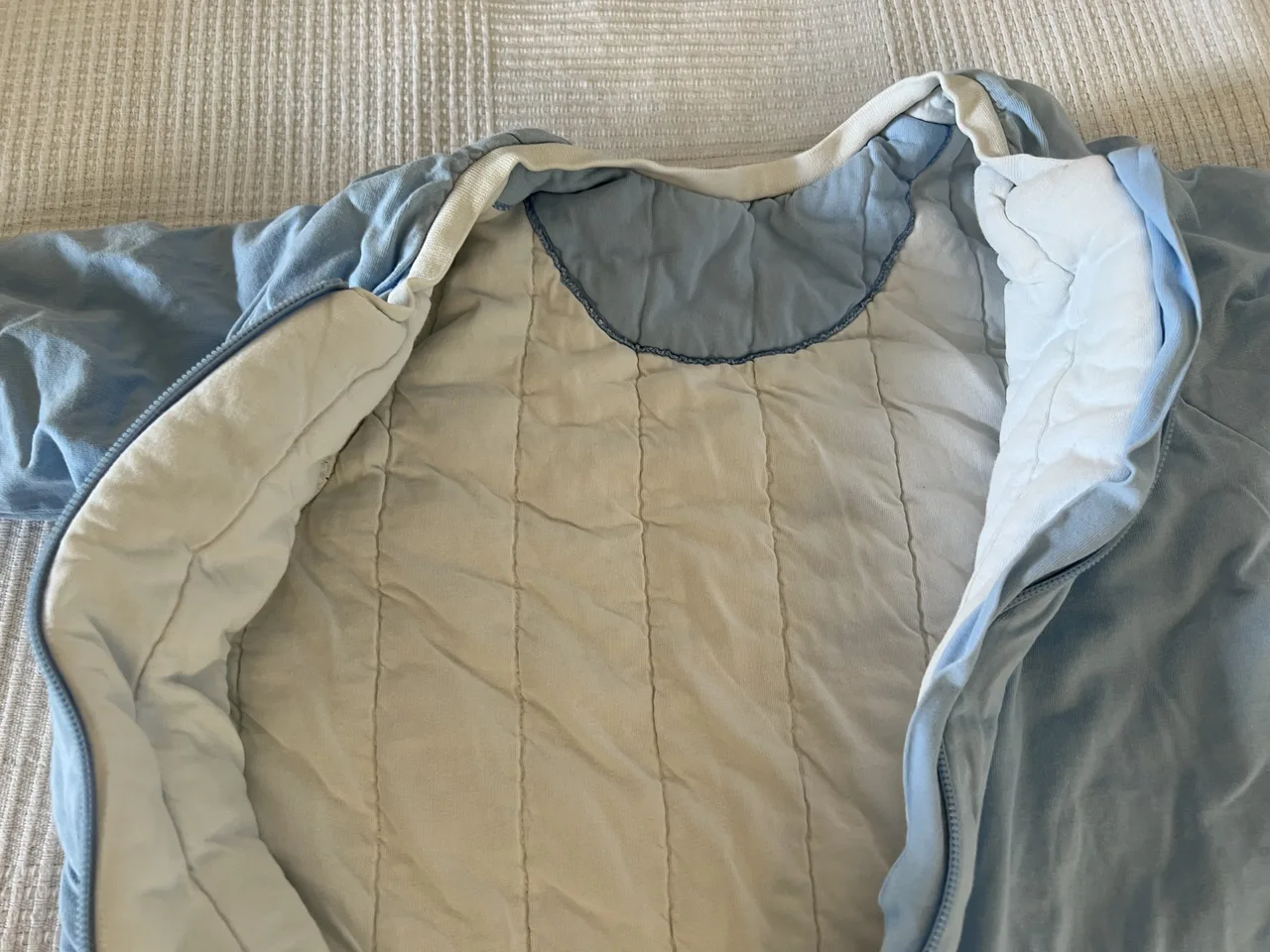 Schlummersack 3,5 TOG – 90 cm – hellblau – mit Füßen – Bild 4