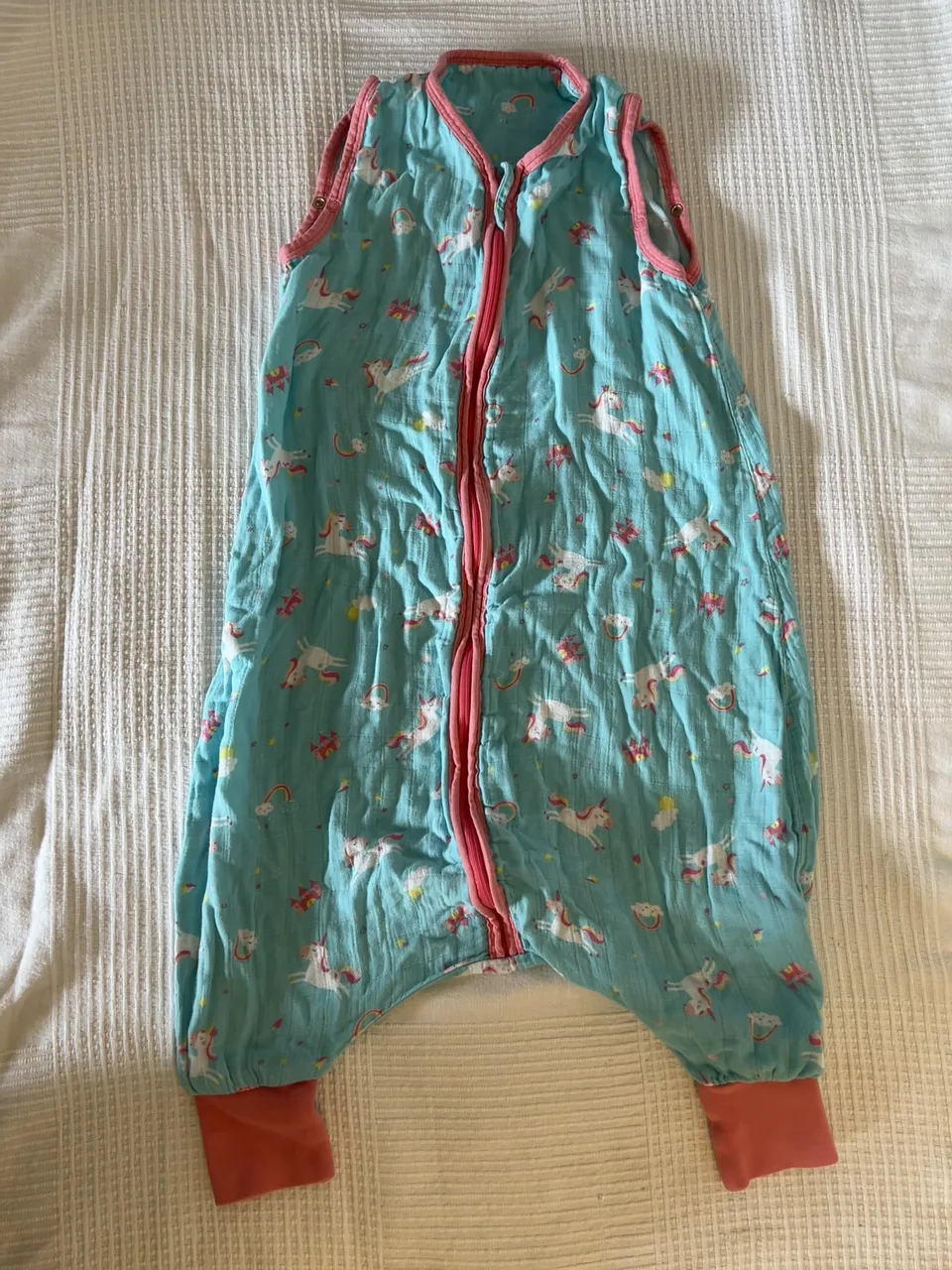 Schlummersack 0,2 TOG – 90 cm – Einhörner – mit Füßen – Bild 1