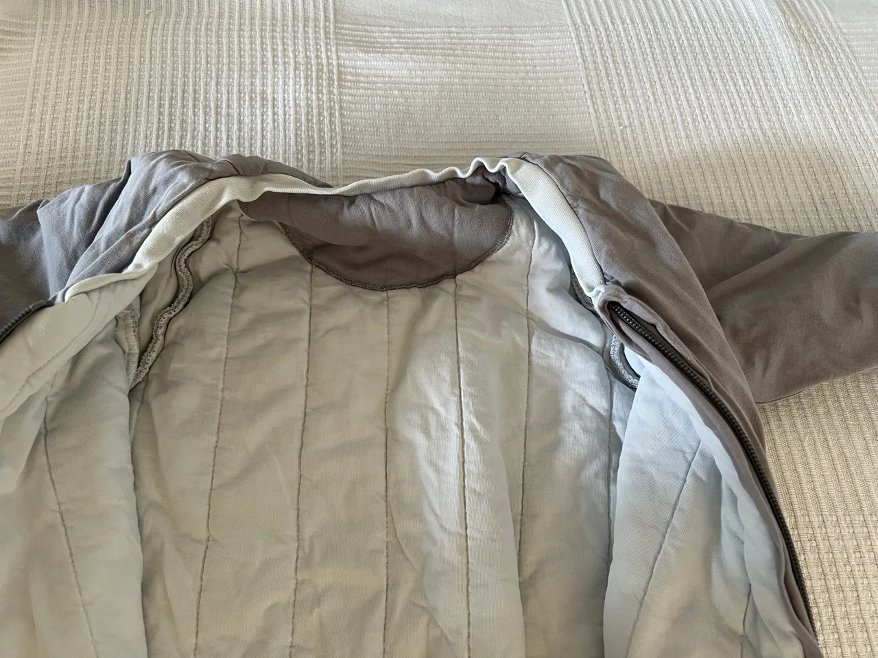 Schlummersack 3,5 TOG – 90 cm – grau – mit Füßen – Bild 2