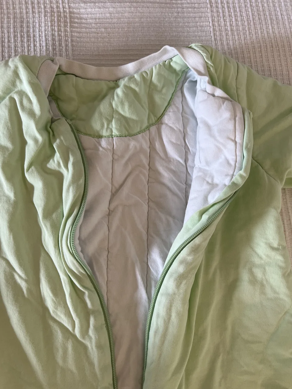 Schlummersack 3,5 TOG – 90 cm – hellgrün – mit Füßen – Bild 2