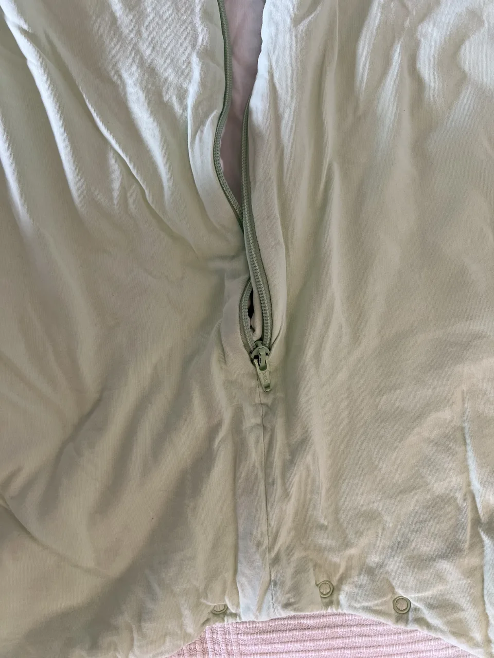 Schlummersack 3,5 TOG – 90 cm – hellgrün – mit Füßen – Bild 3
