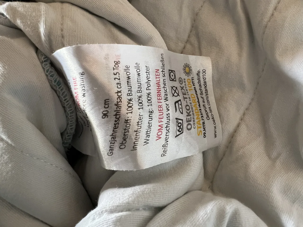 Schlummersack 2,5 TOG – 90 cm – Pferd – mit Füßen – Bild 4