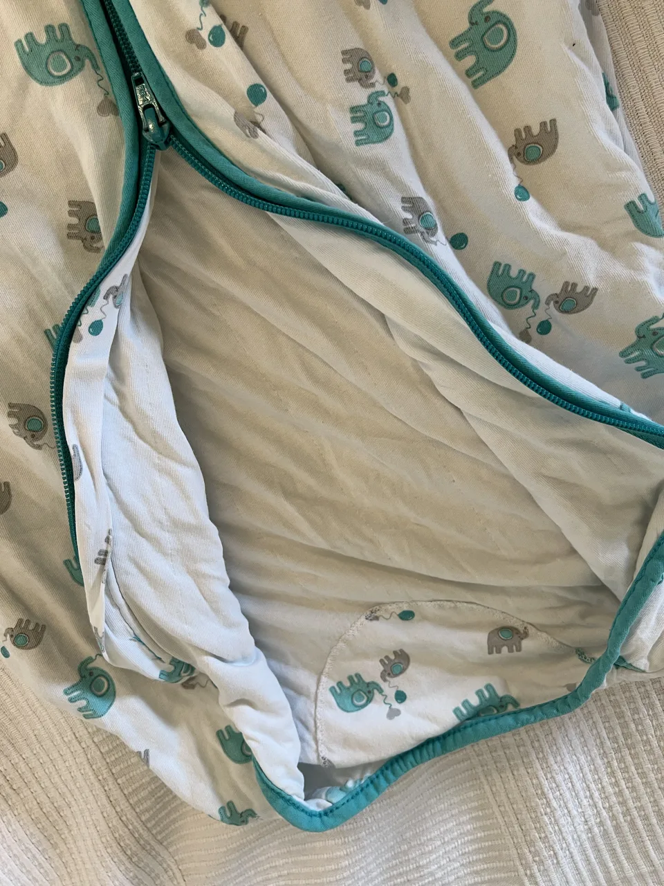 Schlummersack 1,0 TOG – 100 cm – Elefanten – mit Füßen – Bild 2