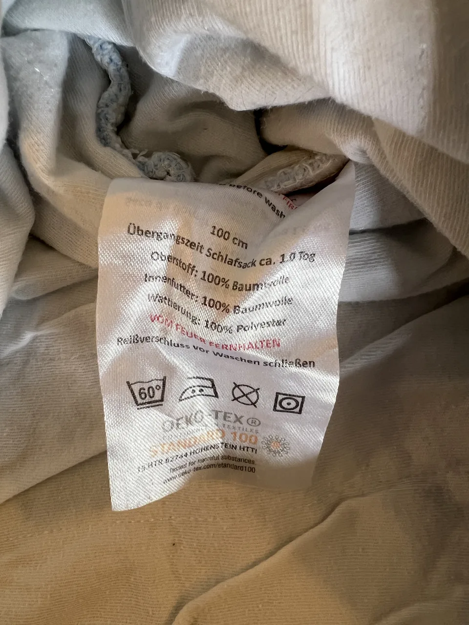 Schlummersack 1,0 TOG – 100 cm – hellblau – mit Füßen – Bild 4