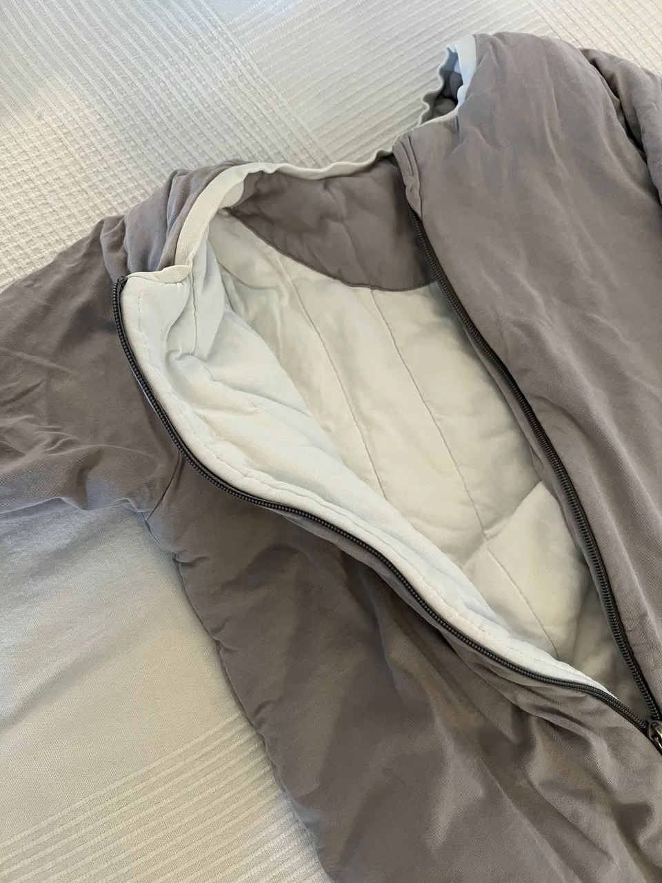 Schlummersack 3,5 TOG – 100 cm – grau – mit Füßen – Bild 2