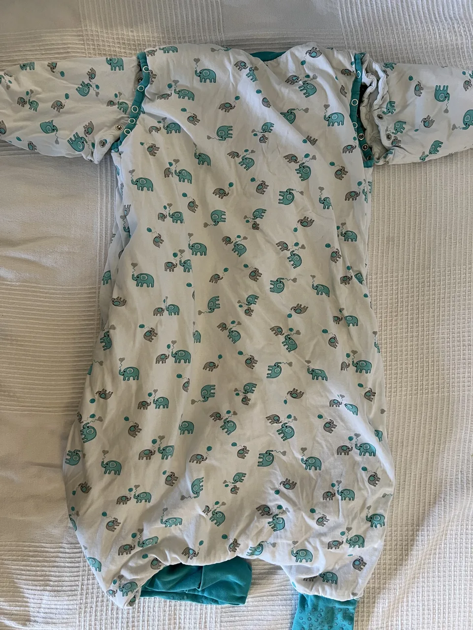 Schlummersack 2,5 TOG – 100 cm – Elefanten – mit Füßen – Bild 5