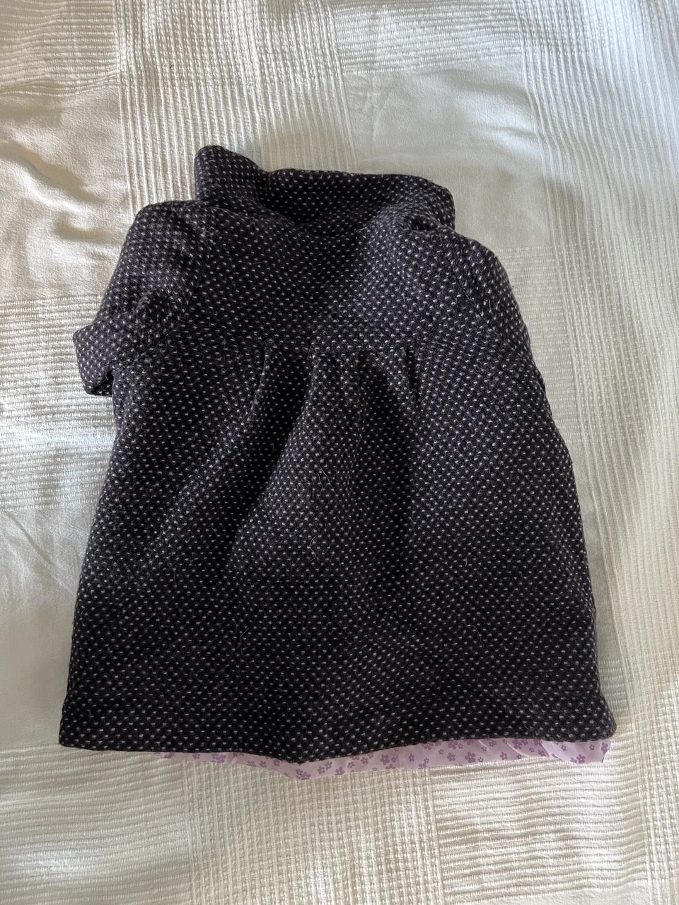 H&M Mantel Gr. 98 – dunkellila gepunktet – Bild 5