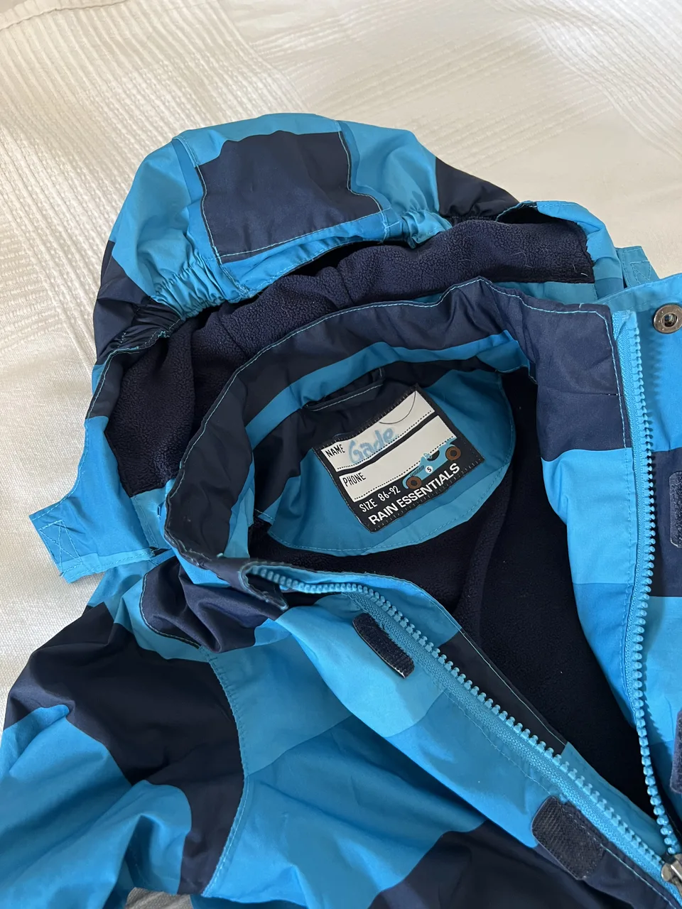 Rain Essentials Übergangsjacke Gr. 86/92 – blau gestreift – Bild 2
