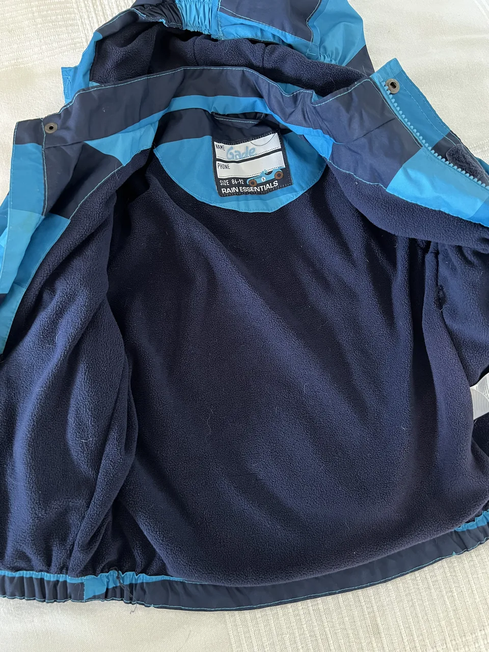 Rain Essentials Übergangsjacke Gr. 86/92 – blau gestreift – Bild 4