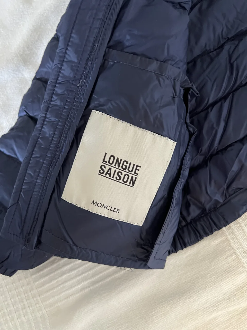 Moncler Longue Saison Daunenjacke 12/18 M (80) – dunkelblau – Original – Bild 4