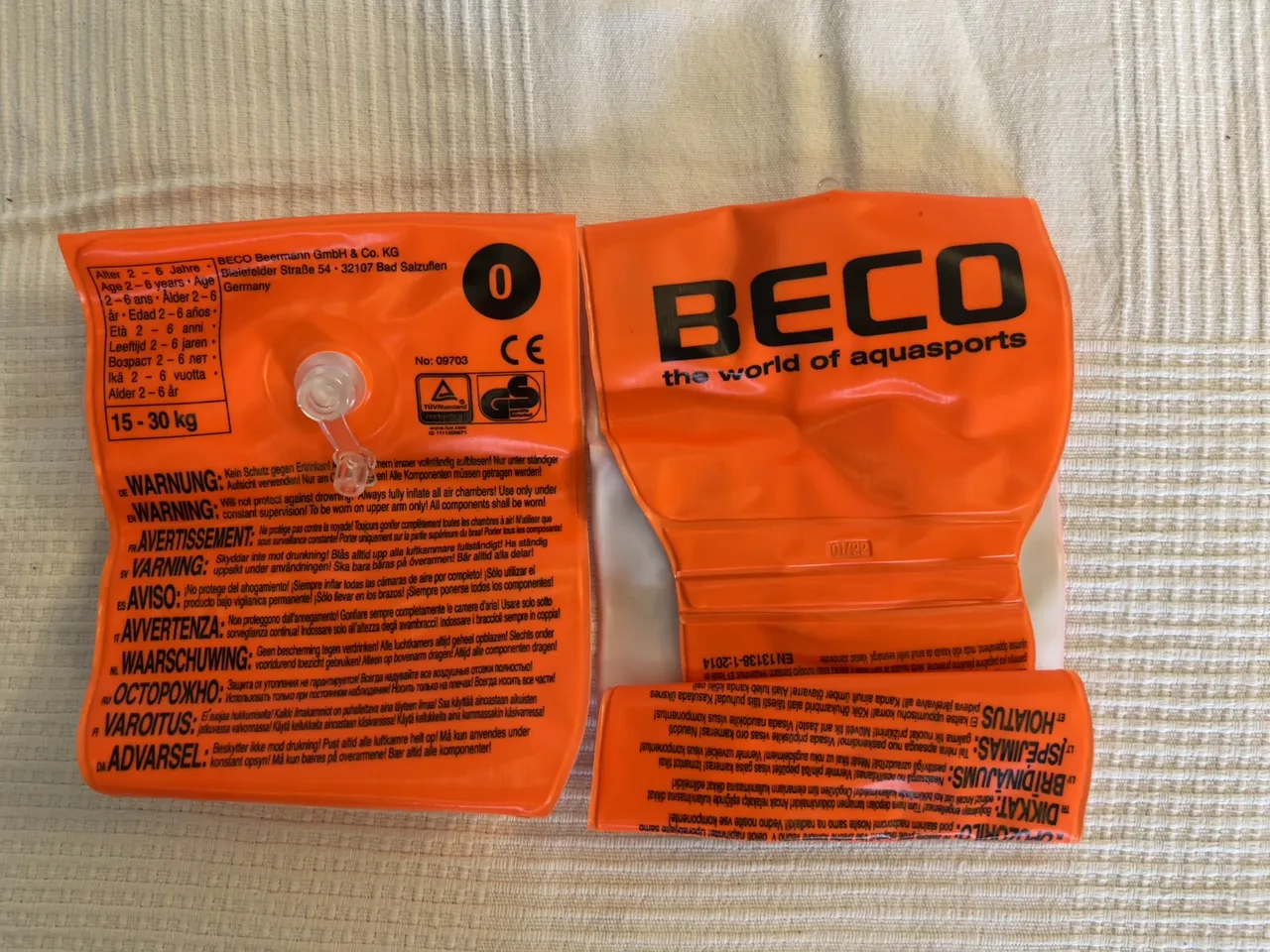 Beco Schwimmflügel Gr. 0 (15–30 kg) – neu & unbenutzt – Bild 1